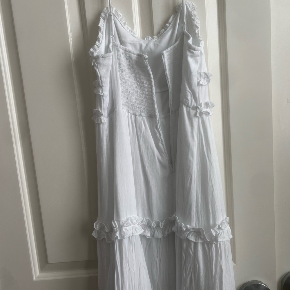 White Ruffled Maxi Dress - Picture 3 of 3